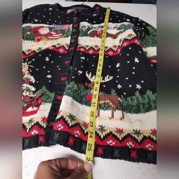 Christmas Ugly Sweater Cardigan Sz 22/24 - Picture 15 of 16